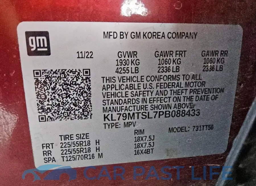 KL79MTSL7PB088433# 13