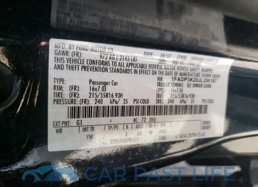 1FADP3K20JL206387# 13