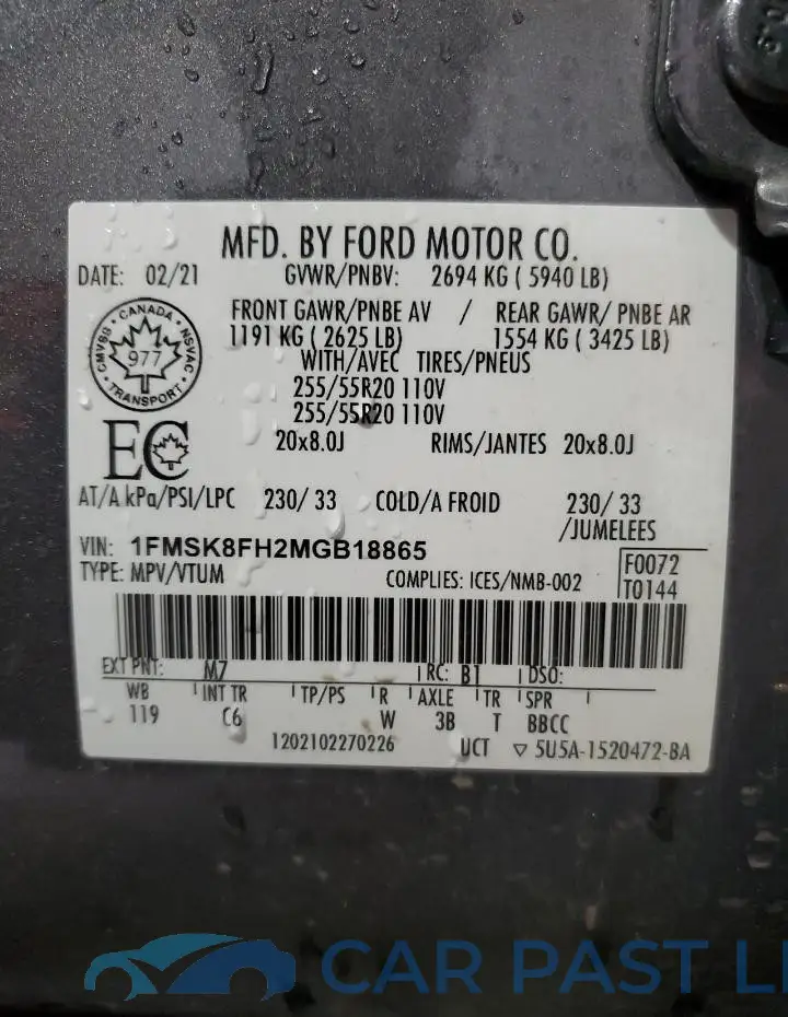 1FMSK8FH2MGB18865# 13