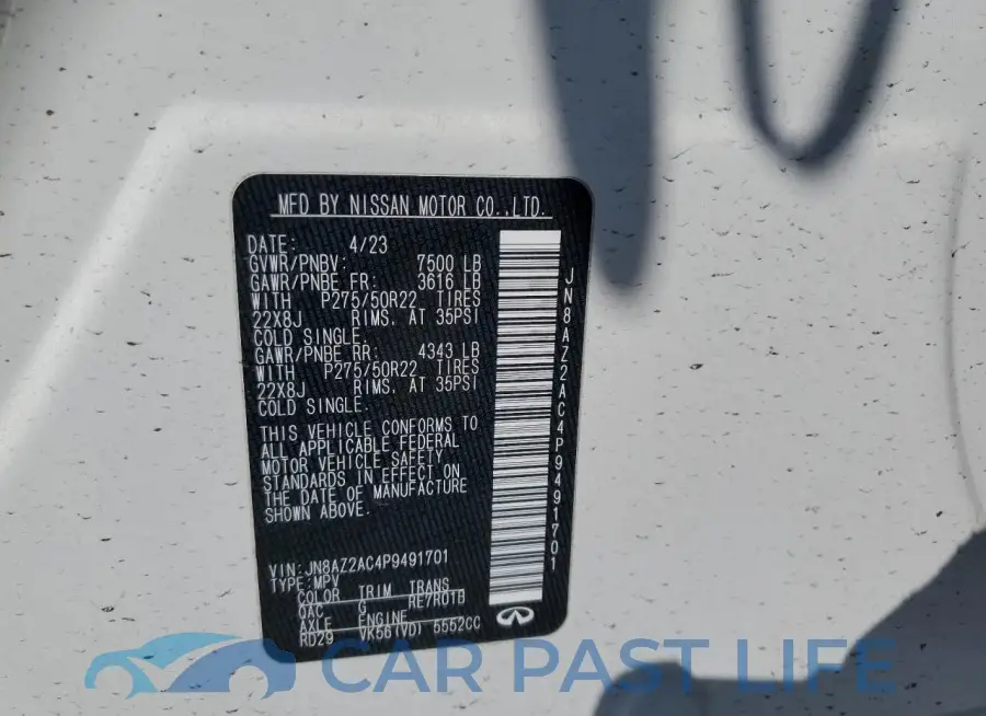JN8AZ2AC4P9491701# 12