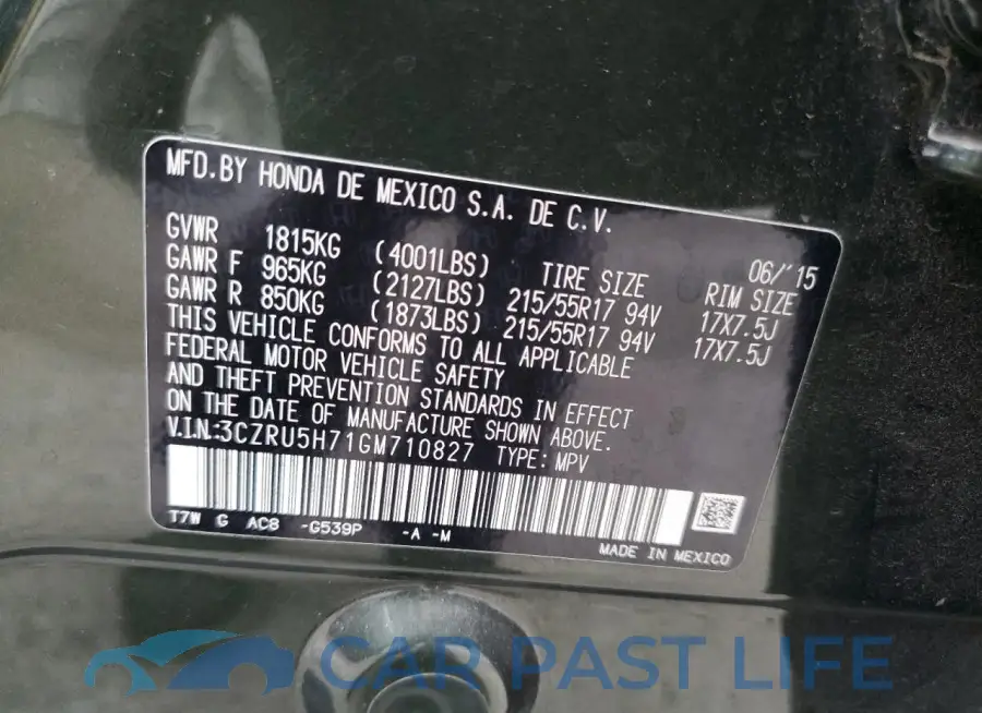 3CZRU5H71GM710827# 13