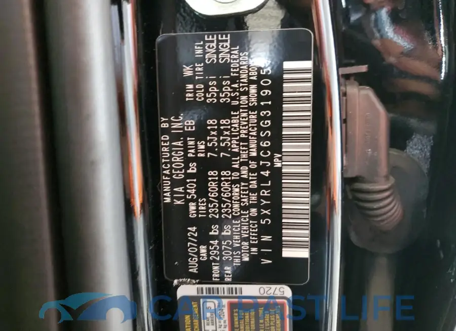 5XYRL4JC6SG319057# 12
