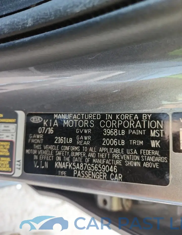 KNAFK5A87G5659046# 13