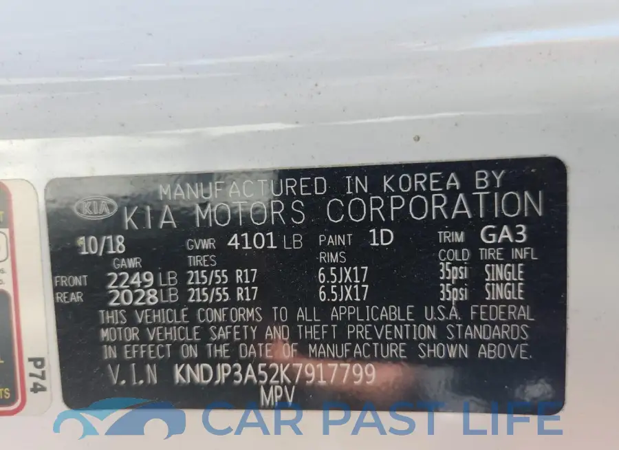 KNDJP3A52K7917799# 12