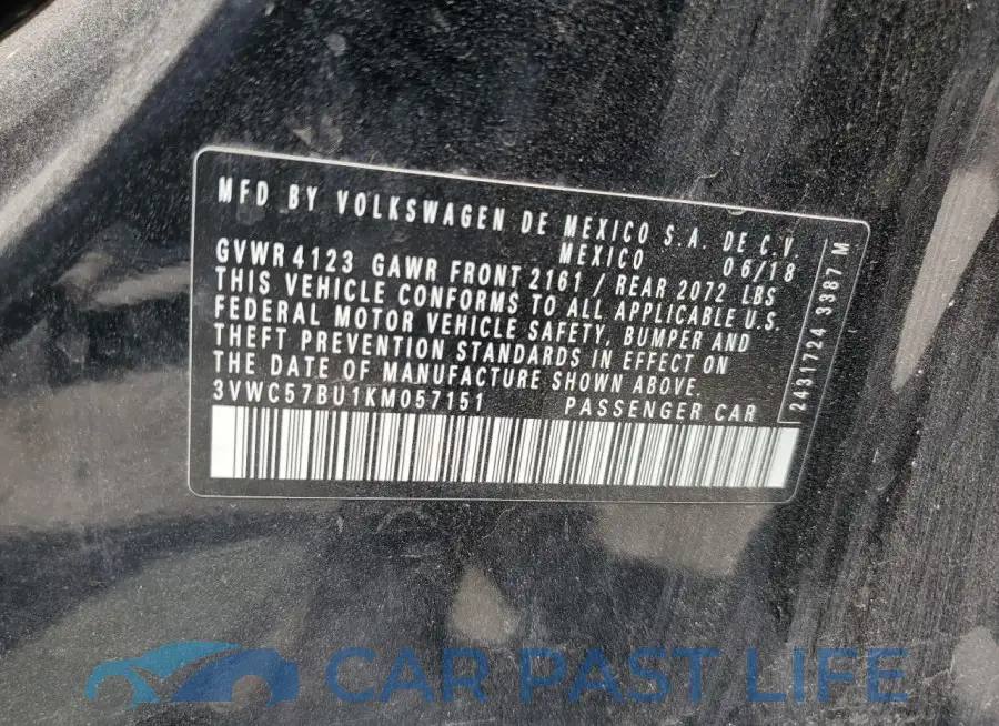3VWC57BU1KM057151# 12