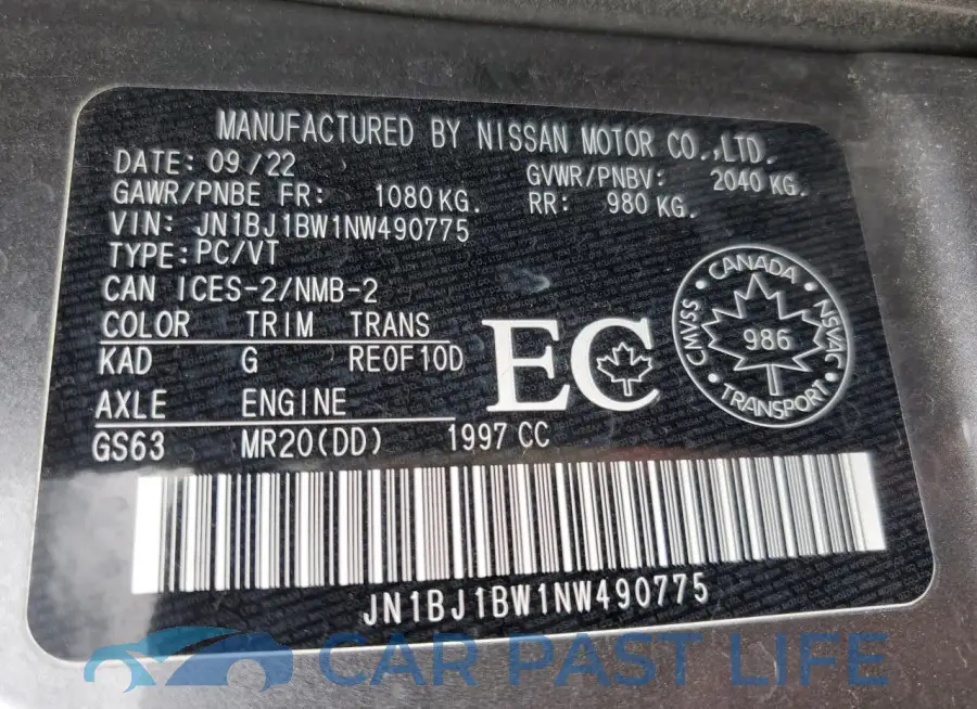 JN1BJ1BW1NW490775# 13