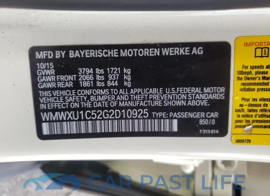 WMWXU1C52G2D10925# 12