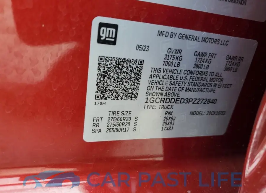 1GCRDDED3PZ272840# 12