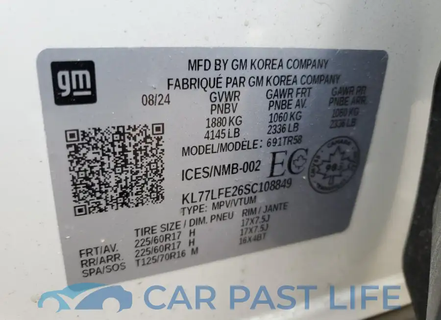 KL77LFE26SC108849# 13