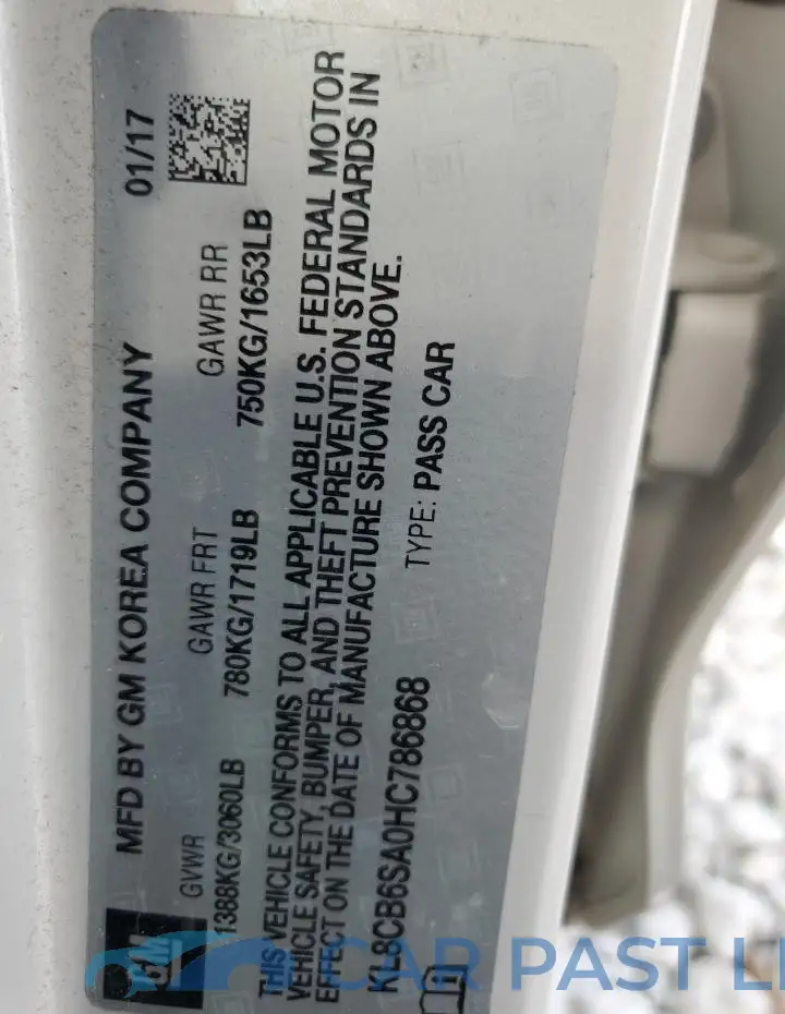 KL8CB6SA0HC786868# 13
