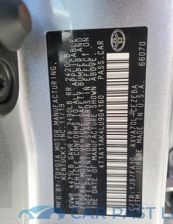 4T1A11AK4LU904160# 12