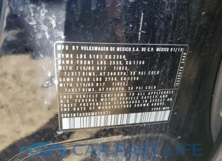 3VV1B7AX8KM076571# 13