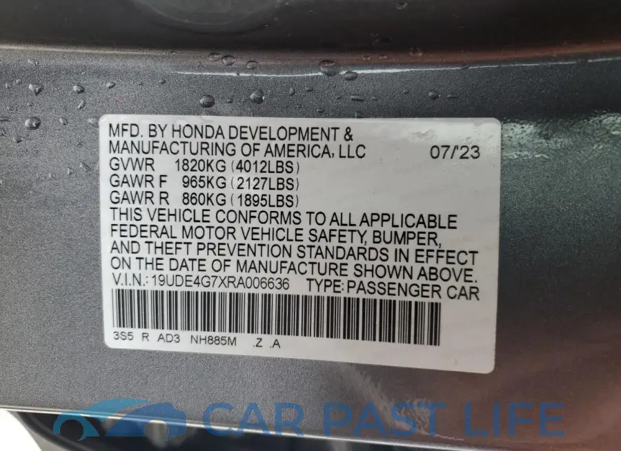 19UDE4G7XRA006636# 12