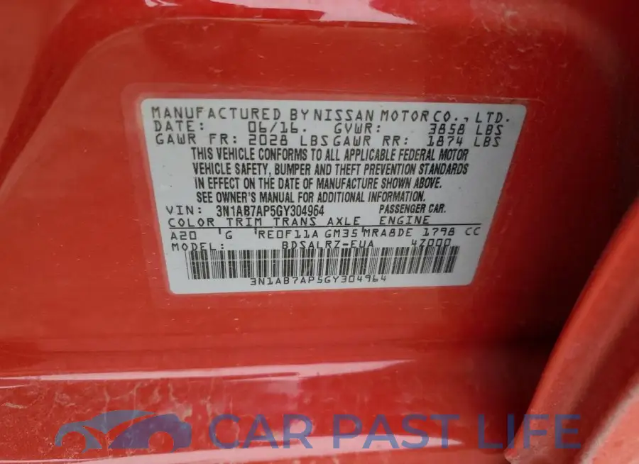 3N1AB7AP5GY304964# 12