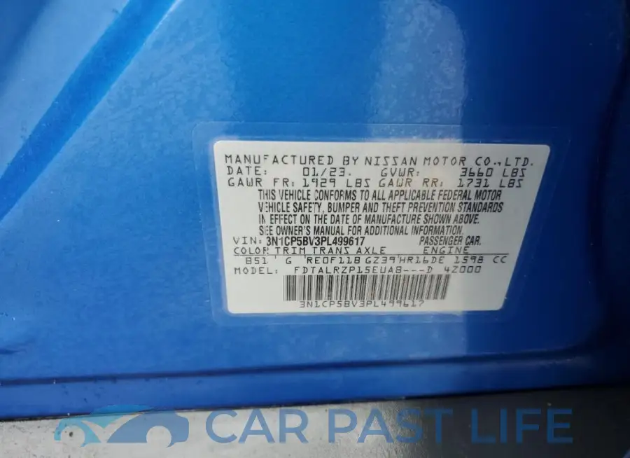 3N1CP5BV3PL499617# 13