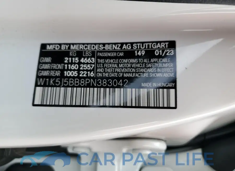 W1K5J5BB8PN383042# 13