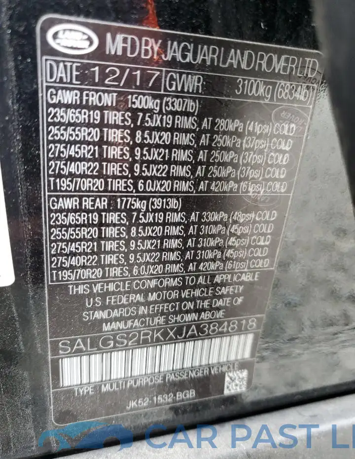 SALGS2RKXJA384818# 14
