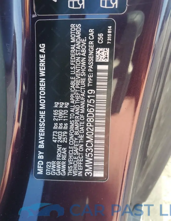 3MW53CM02P8D67519# 12