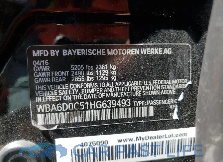 WBA6D0C51HG639493# 12
