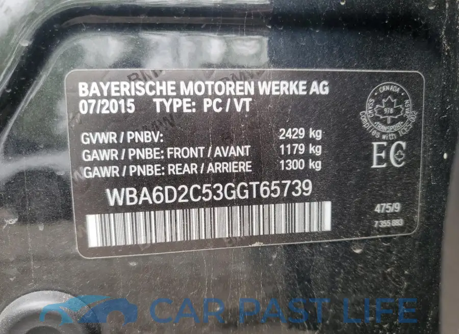 WBA6D2C53GGT65739# 13