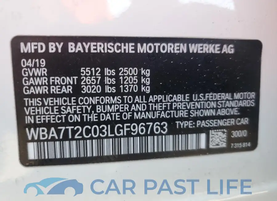 WBA7T2C03LGF96763# 12