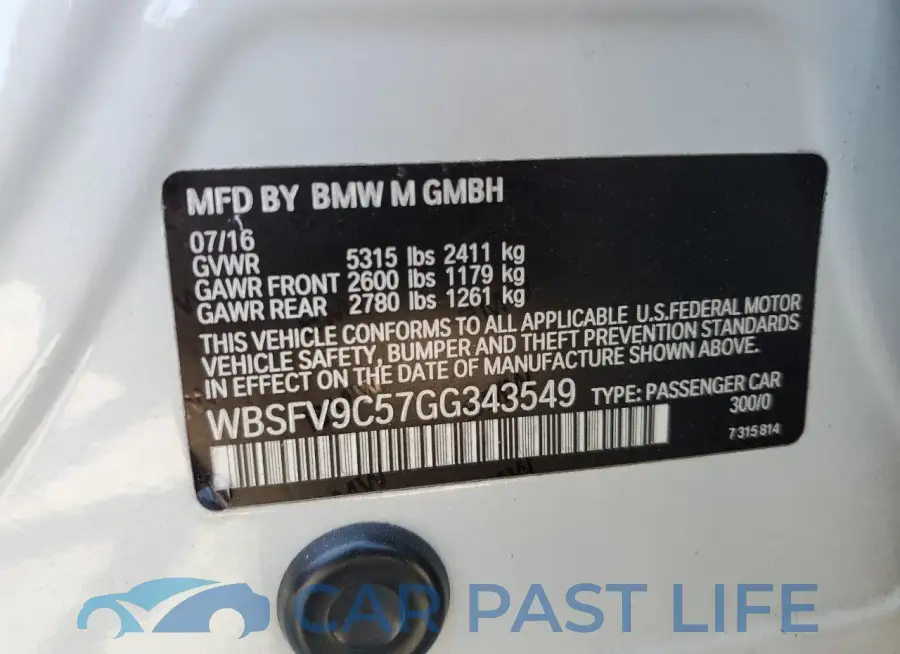 WBSFV9C57GG343549# 12