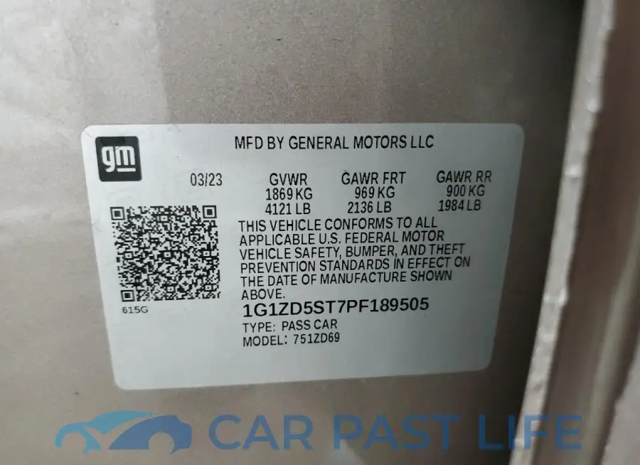 1G1ZD5ST7PF189505# 13