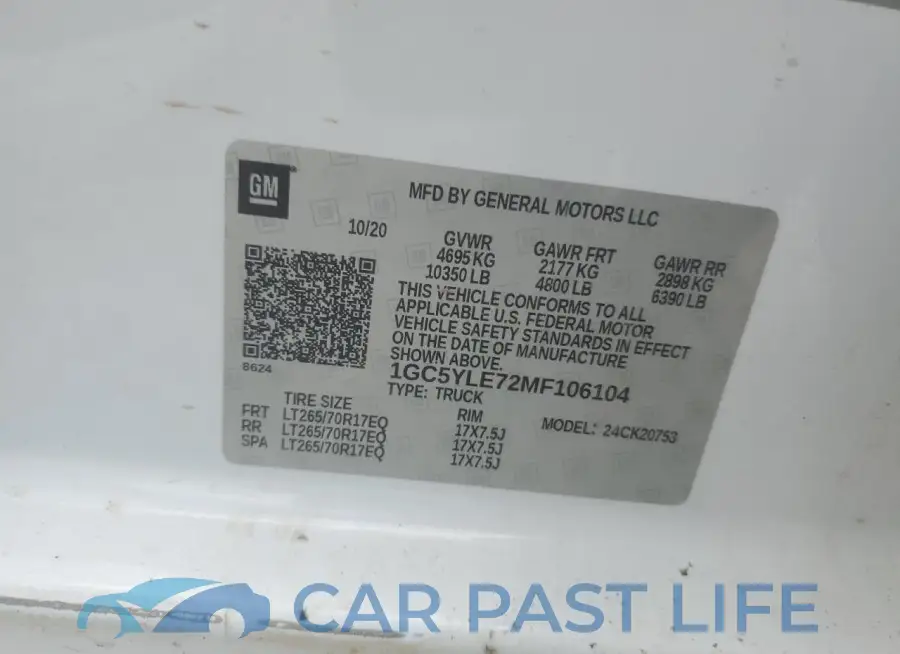 1GC5YLE72MF106104# 12