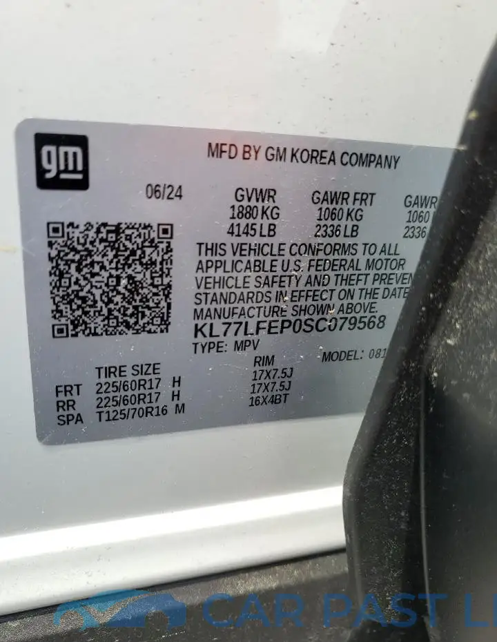 KL77LFEP0SC079568# 13