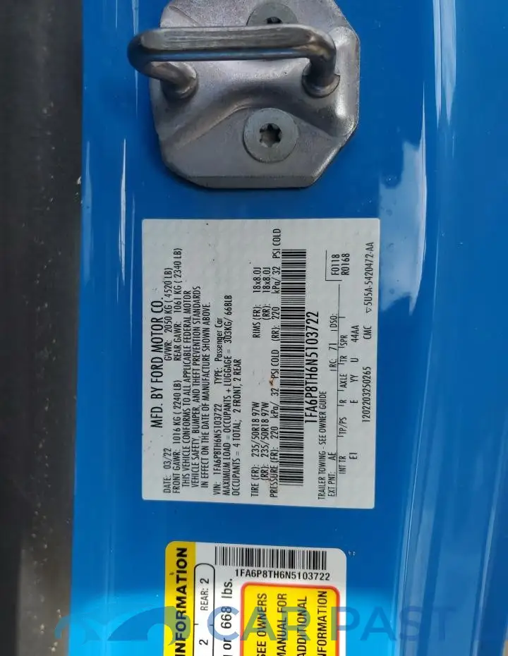 1FA6P8TH6N5103722# 12
