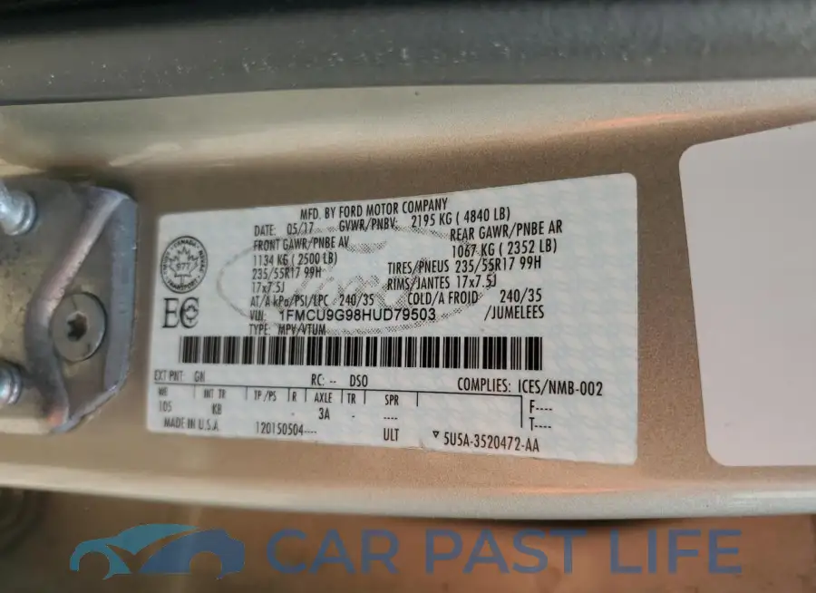 1FMCU9G98HUD79503# 13