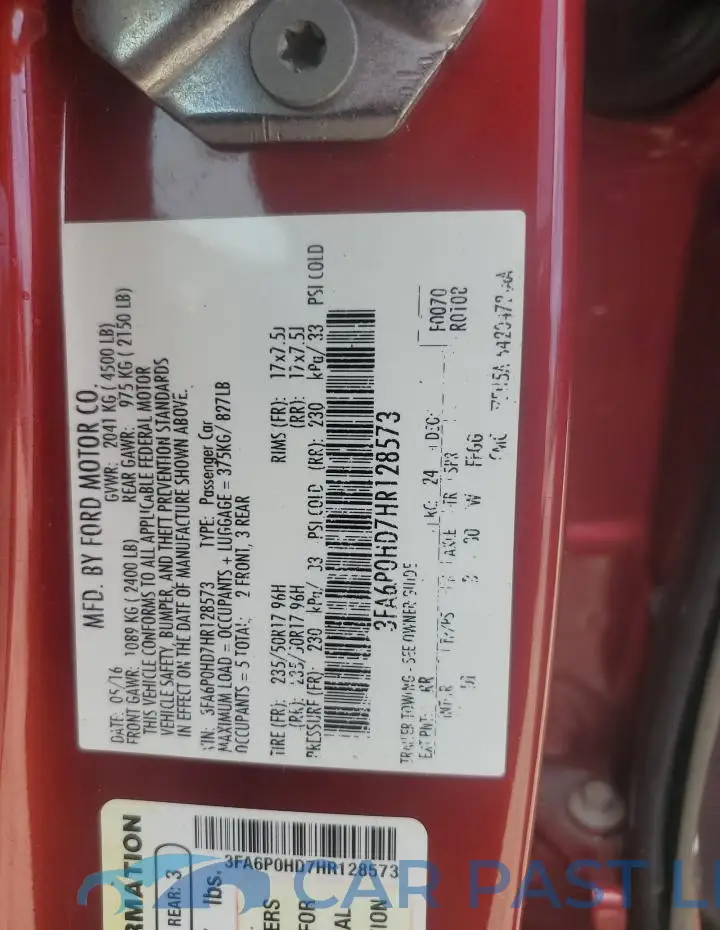 3FA6P0HD7HR128573# 12