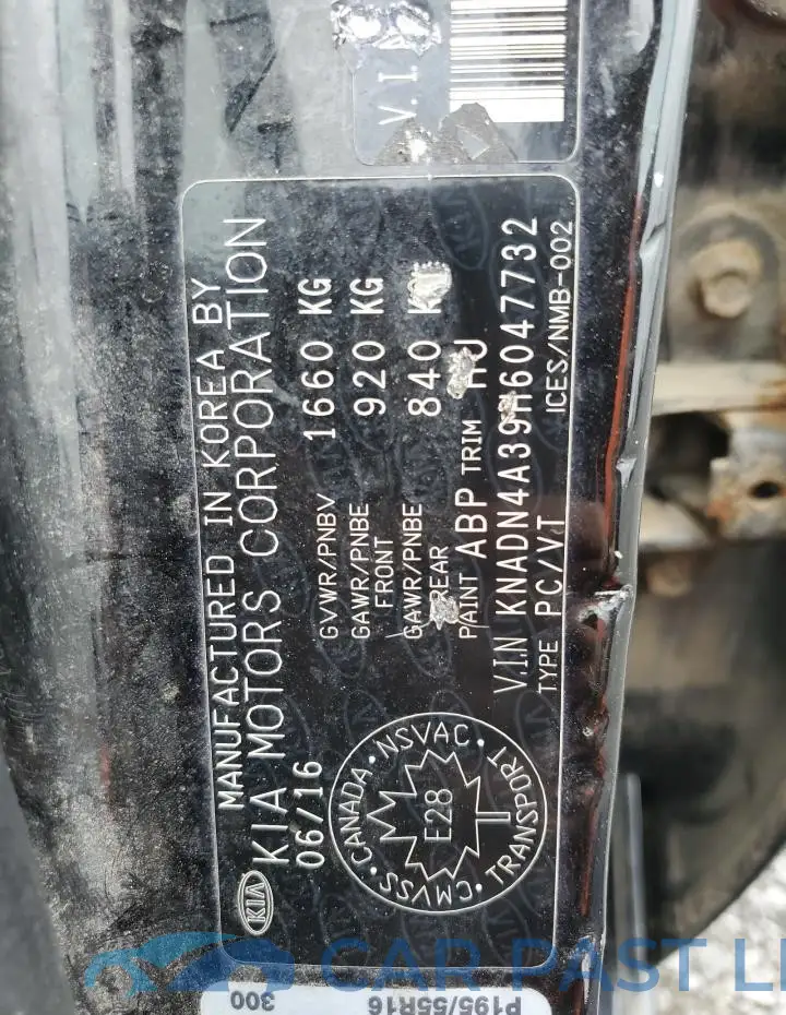 KNADN4A39H6047732# 13