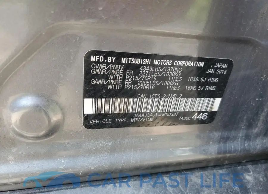 JA4AJ3AU1JU600387# 14
