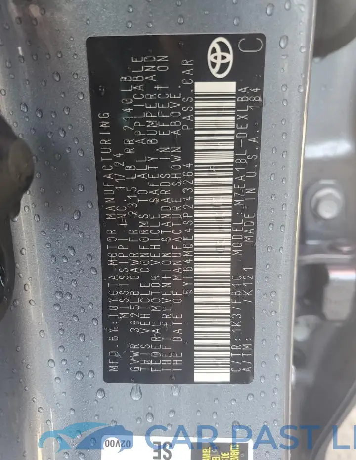 5YFB4MDE4SP243264# 13