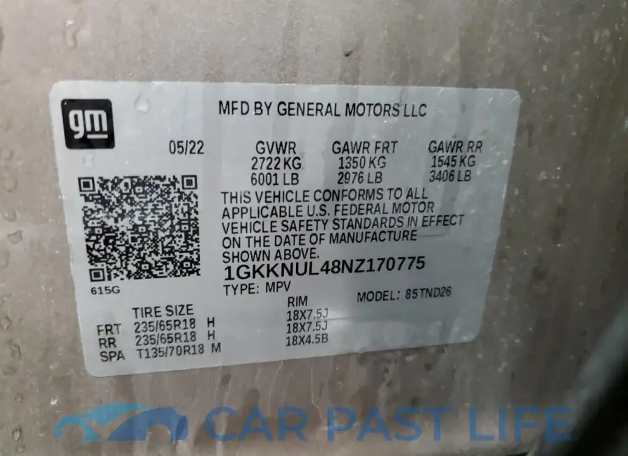 1GKKNUL48NZ170775# 13