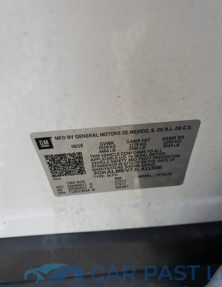 3GKALMEV7JL411508# 13