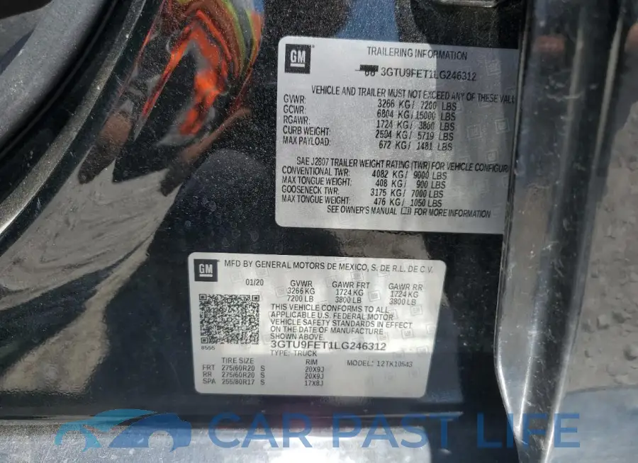 3GTU9FET1LG246312# 12