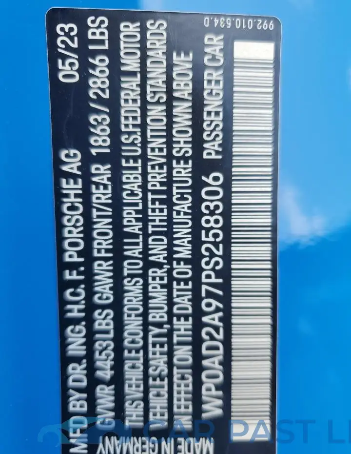 WP0AD2A97PS258306# 13