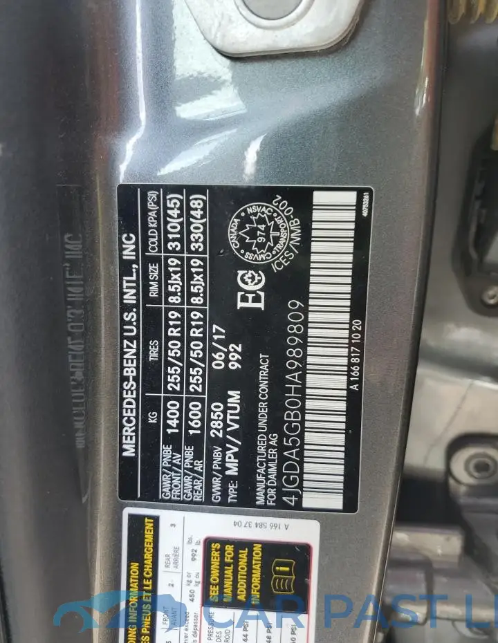 4JGDA5GB0HA989809# 14