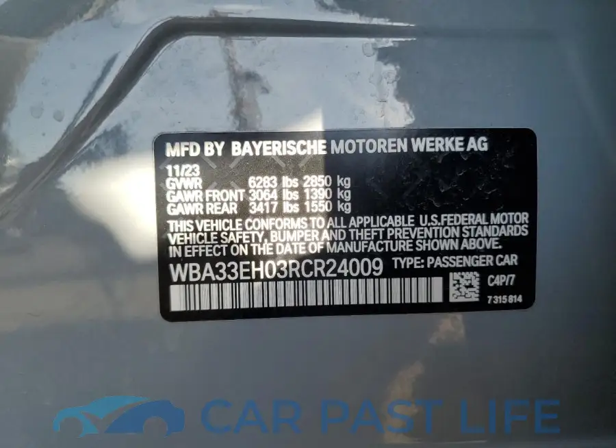 WBA33EH03RCR24009# 12