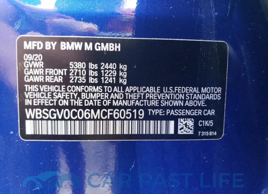WBSGV0C06MCF60519# 12