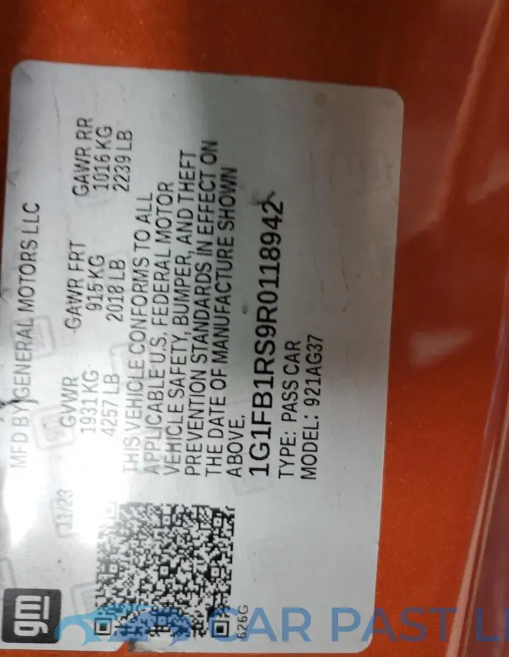1G1FB1RS9R0118942# 12