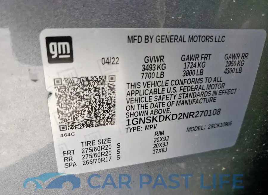 1GNSKDKD2NR270108# 13