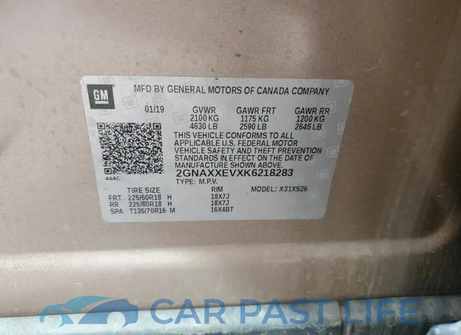 2GNAXXEVXK6218283# 14