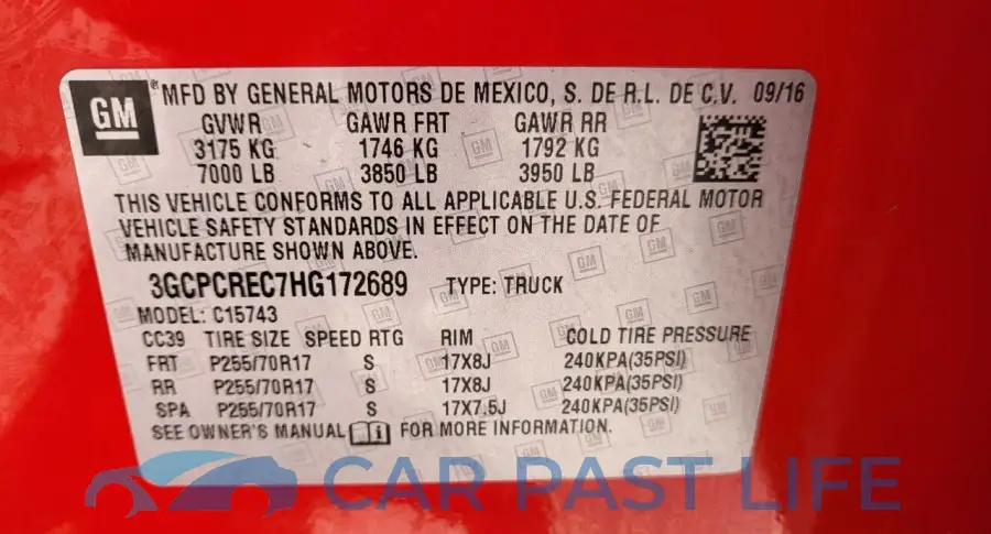 3GCPCREC7HG172689# 10