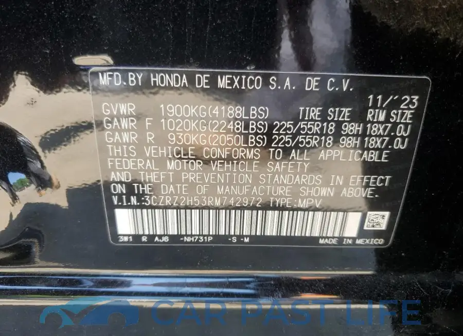 3CZRZ2H53RM742972# 13