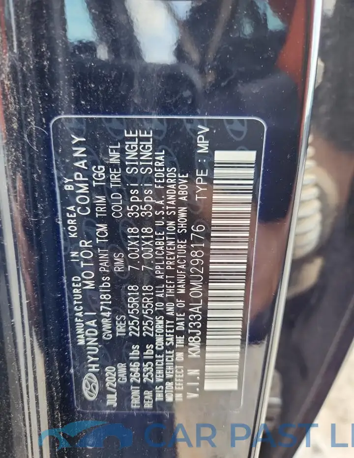 KM8J33AL0MU298176# 13