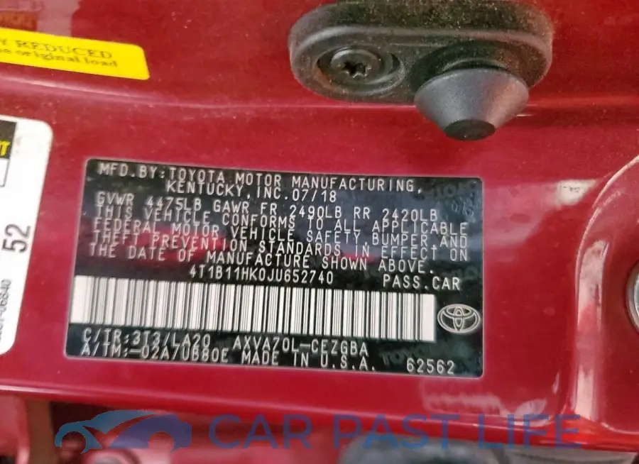 4T1B11HK0JU652740# 12