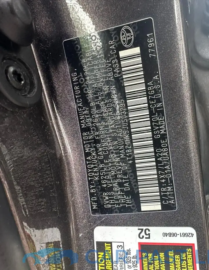 4T1BZ1HK5JU503295# 14